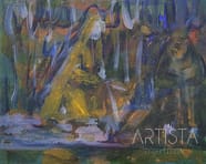 35-33X40CM OIL ON WOOD