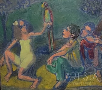 78-33X29CM OIL ON WOOD