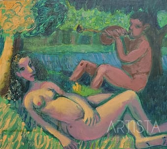 38-33X40CM OIL ON WOOD