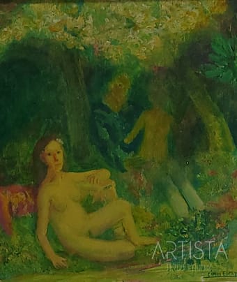 93-28X32CM OIL ON WOOD