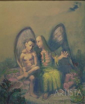 108-34X41CM OIL ON WOOD