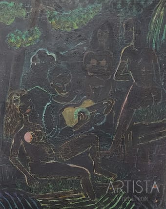 36-33X40CM OIL ON WOOD