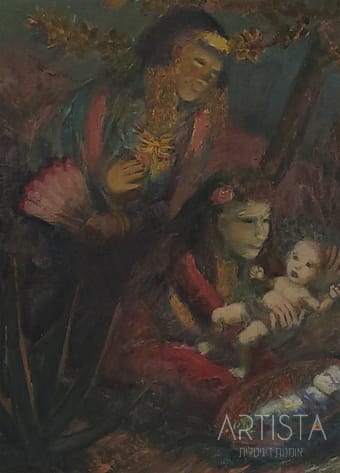 118-29X38CM OIL ON WOOD